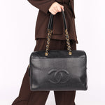 Chanel Timeless Bowler Bag Black Caviar 1997 24K GP