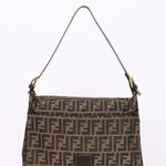 Fendi Zucca Front Pocket Baguette Shoulder Bag GHW