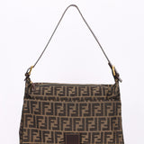 Fendi Zucca Front Pocket Baguette Shoulder Bag GHW