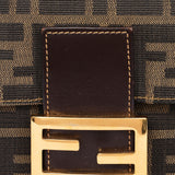 Fendi Zucca Front Pocket Baguette Shoulder Bag GHW