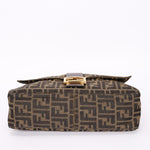 Fendi Zucca Front Pocket Baguette Shoulder Bag GHW