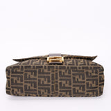 Fendi Zucca Front Pocket Baguette Shoulder Bag GHW