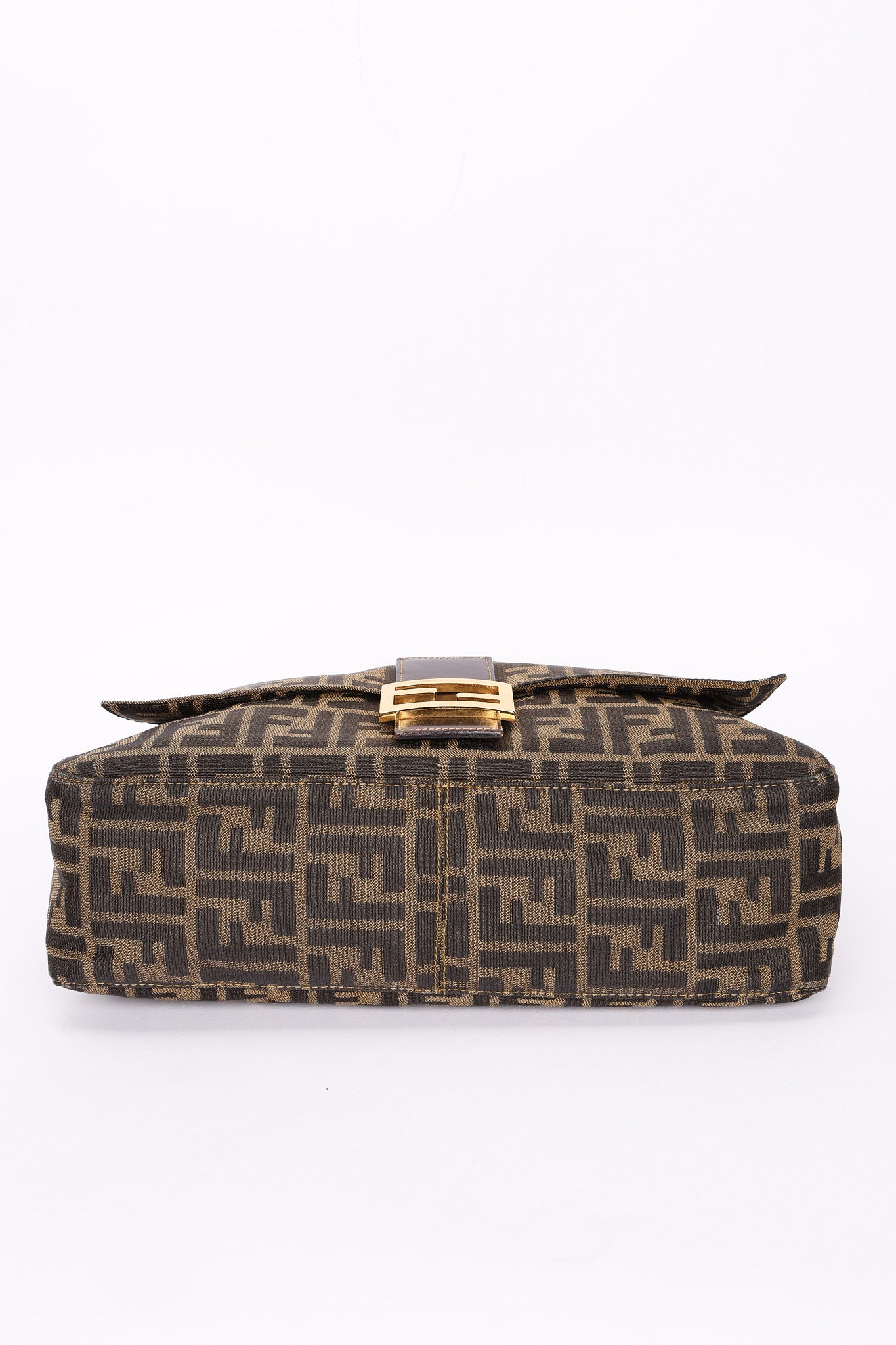 Fendi Zucca Front Pocket Baguette Shoulder Bag GHW