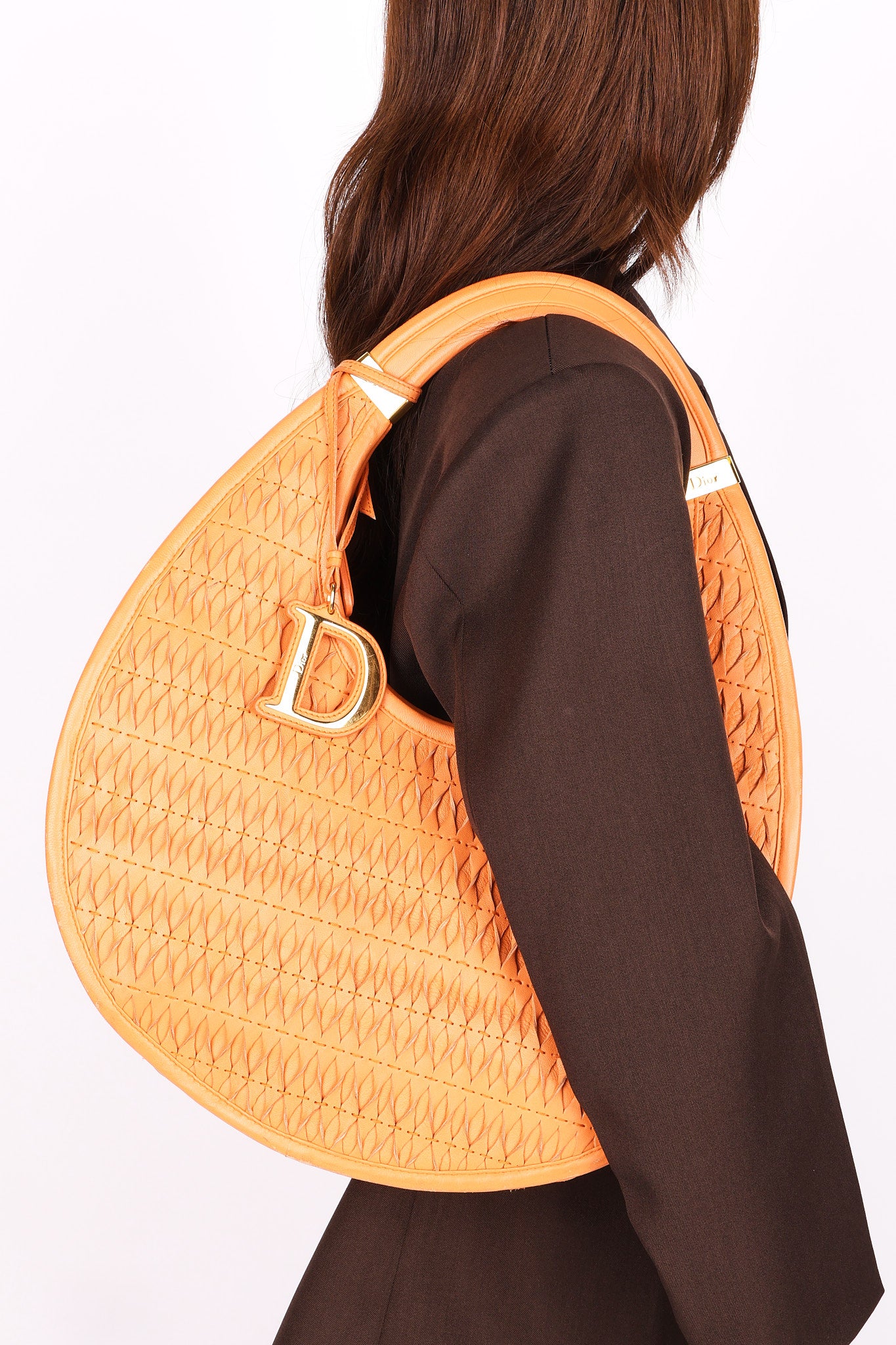 Christian Dior Diorita Twist Hobo Orange