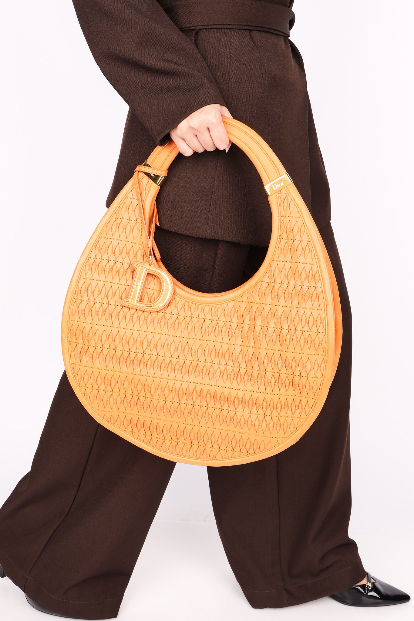 Christian Dior Diorita Twist Hobo Orange