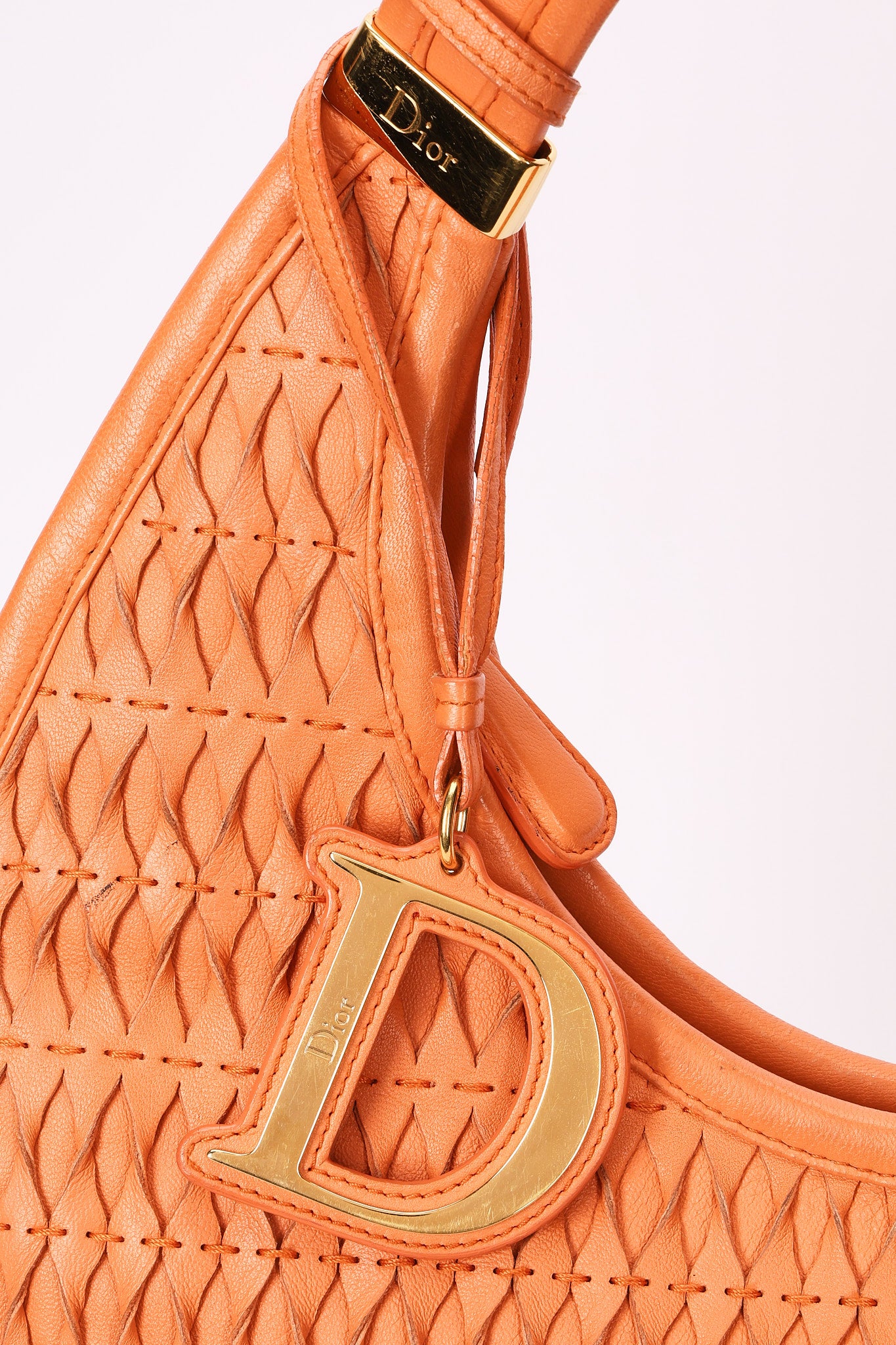 Christian Dior Diorita Twist Hobo Orange