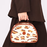 Fendi Leopard Print Ponyhair Top Handle Vanity Bag