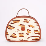 Fendi Leopard Print Ponyhair Top Handle Vanity Bag