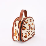 Fendi Leopard Print Ponyhair Top Handle Vanity Bag