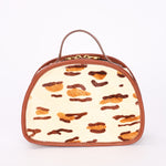 Fendi Leopard Print Ponyhair Top Handle Vanity Bag