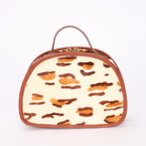 Fendi Leopard Print Ponyhair Top Handle Vanity Bag