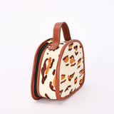 Fendi Leopard Print Ponyhair Top Handle Vanity Bag