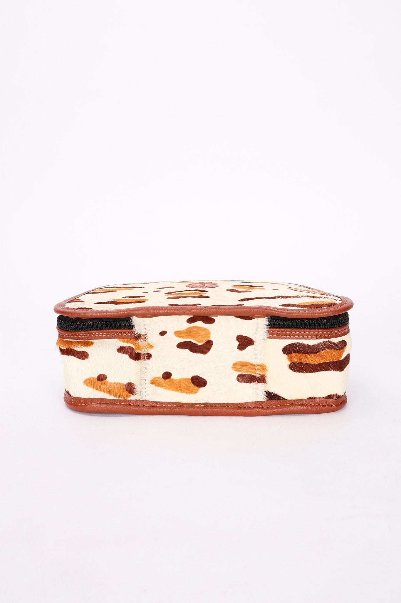 Fendi Leopard Print Ponyhair Top Handle Vanity Bag