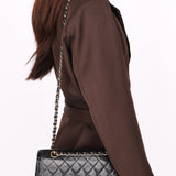 Chanel Medium Classic Double Flap Black Caviar 24K GP