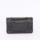 Chanel Medium Classic Double Flap Black Caviar 24K GP