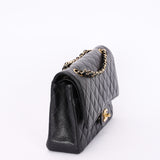 Chanel Medium Classic Double Flap Black Caviar 24K GP