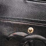 Chanel Medium Classic Double Flap Black Caviar 24K GP
