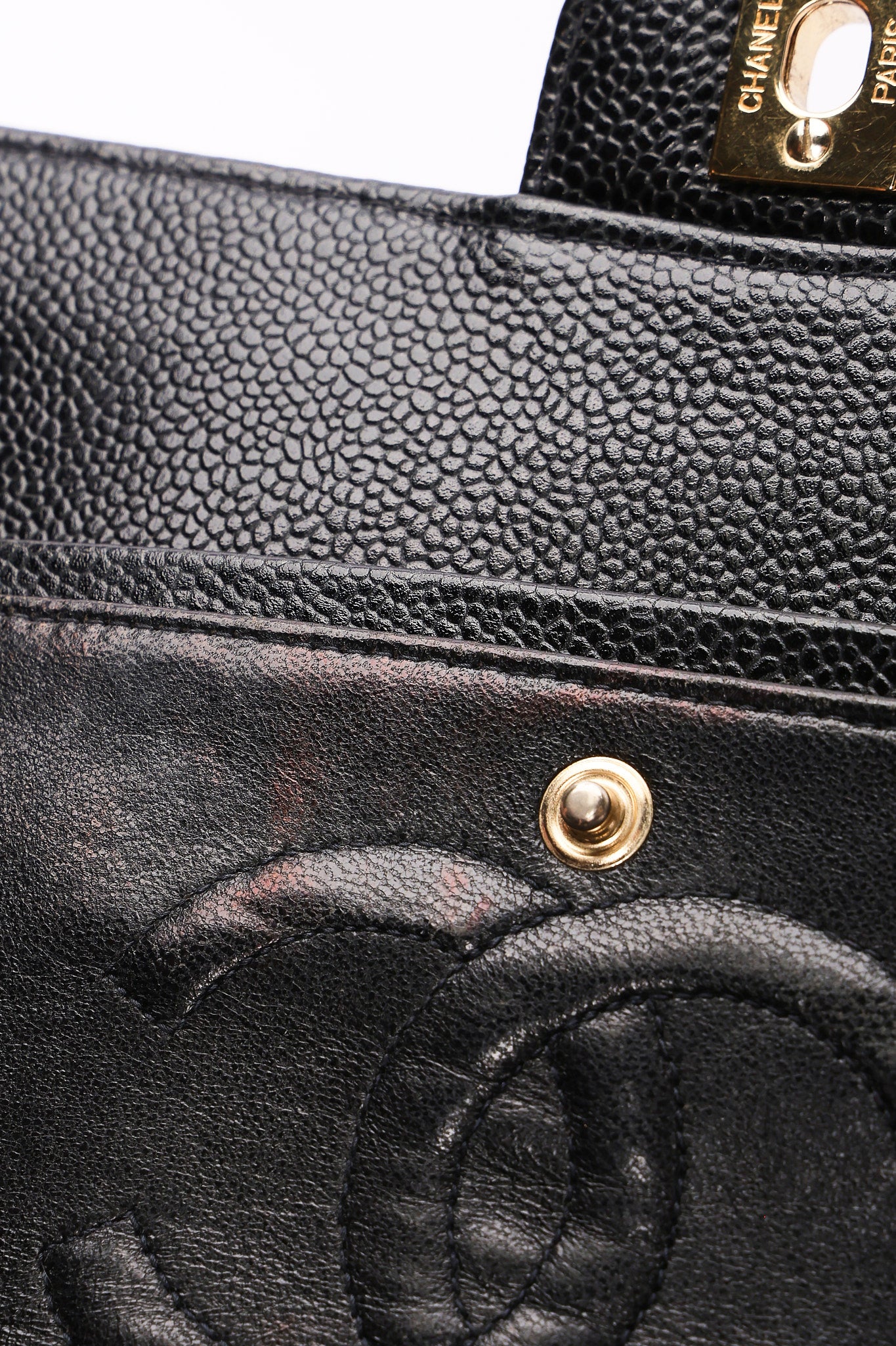 Chanel Medium Classic Double Flap Black Caviar 24K GP
