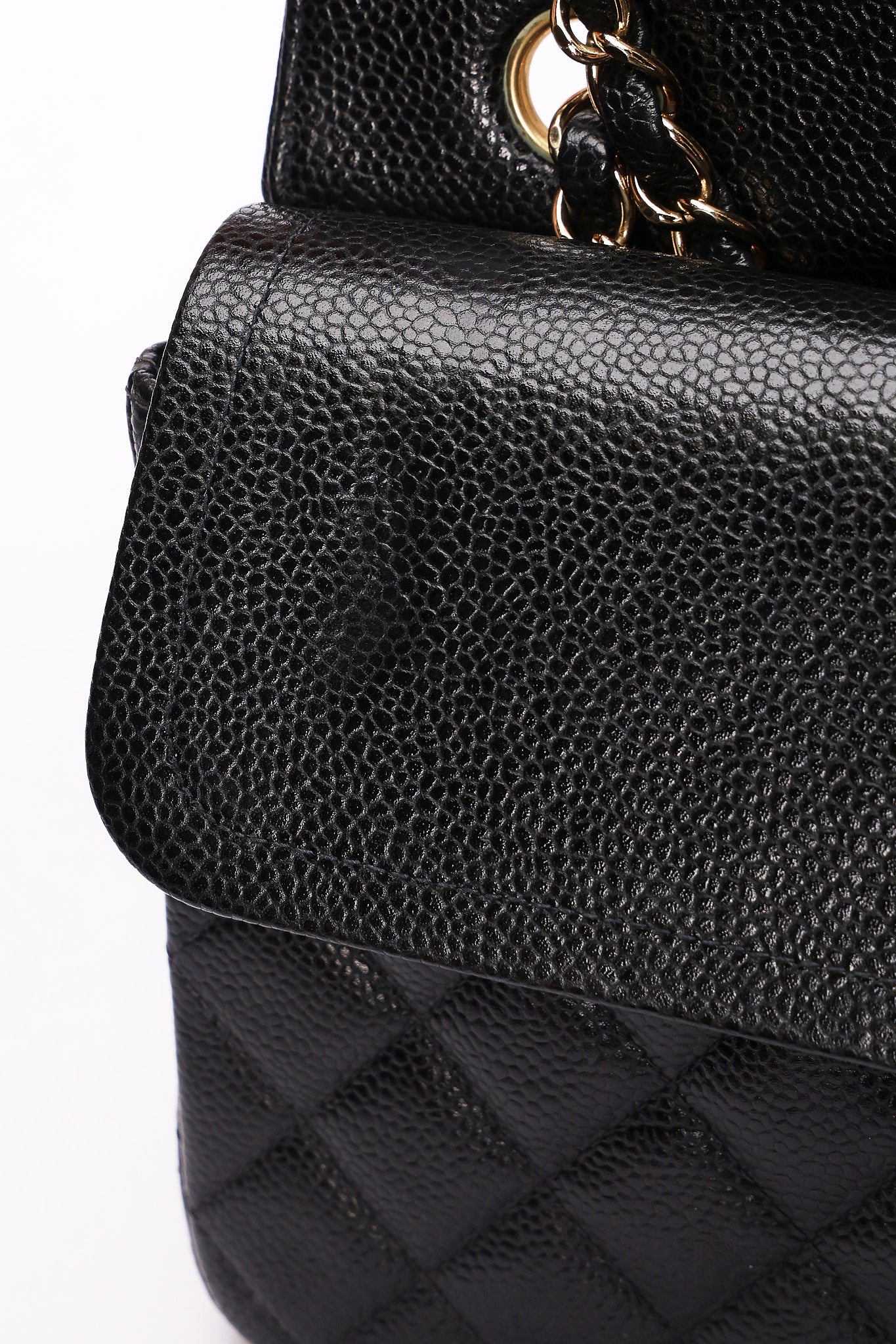 Chanel Medium Classic Double Flap Black Caviar 24K GP