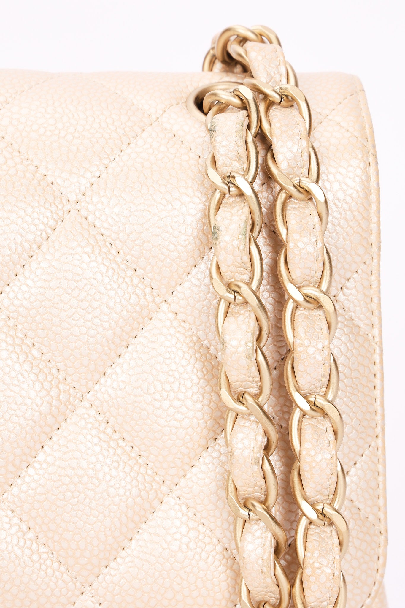 Chanel Maxi Classic Double Flap Iridescent Pearl Caviar BCGHW