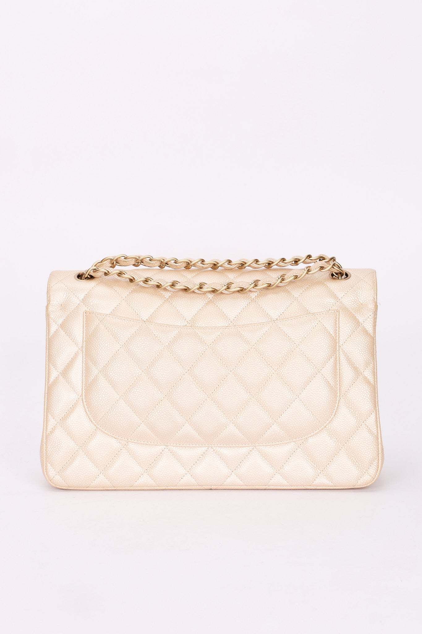 Chanel Maxi Classic Double Flap Iridescent Pearl Caviar BCGHW