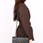 Chanel Medium Diana Flap Black Caviar 24K GP