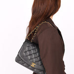 Chanel Medium Diana Flap Black Caviar 24K GP