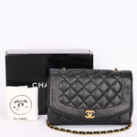 Chanel Medium Diana Flap Black Caviar 24K GP