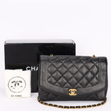 Chanel Medium Diana Flap Black Caviar 24K GP