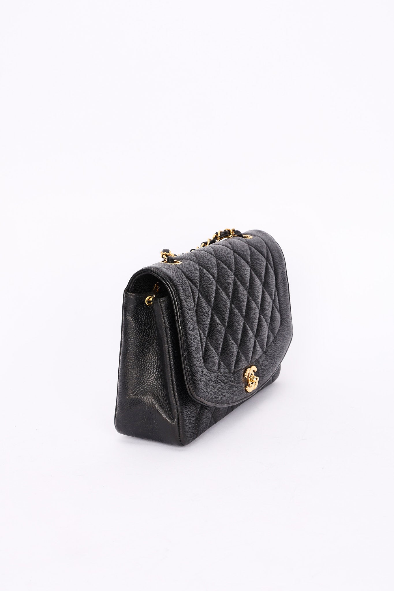 Chanel Medium Diana Flap Black Caviar 24K GP
