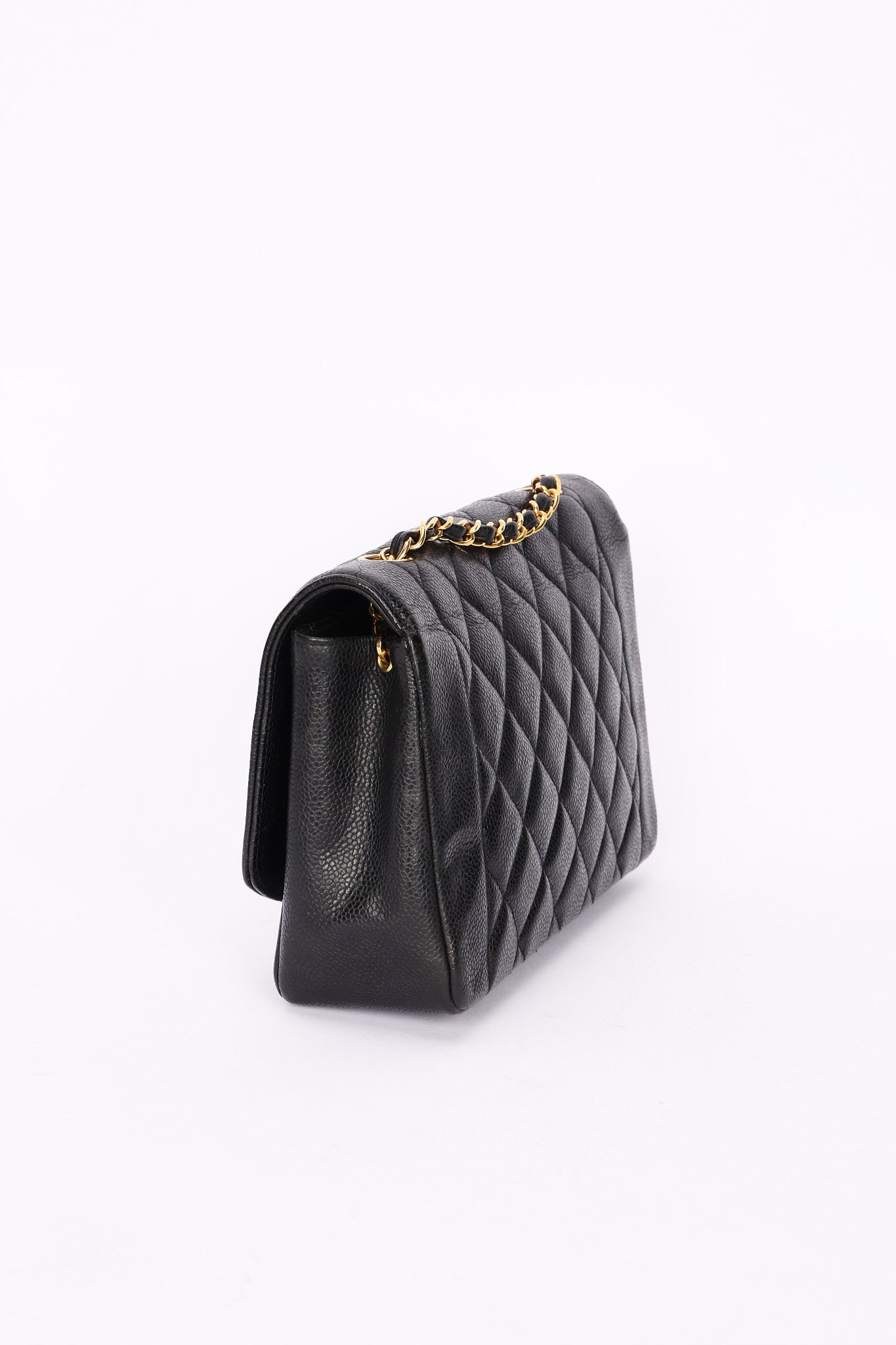 Chanel Medium Diana Flap Black Caviar 24K GP