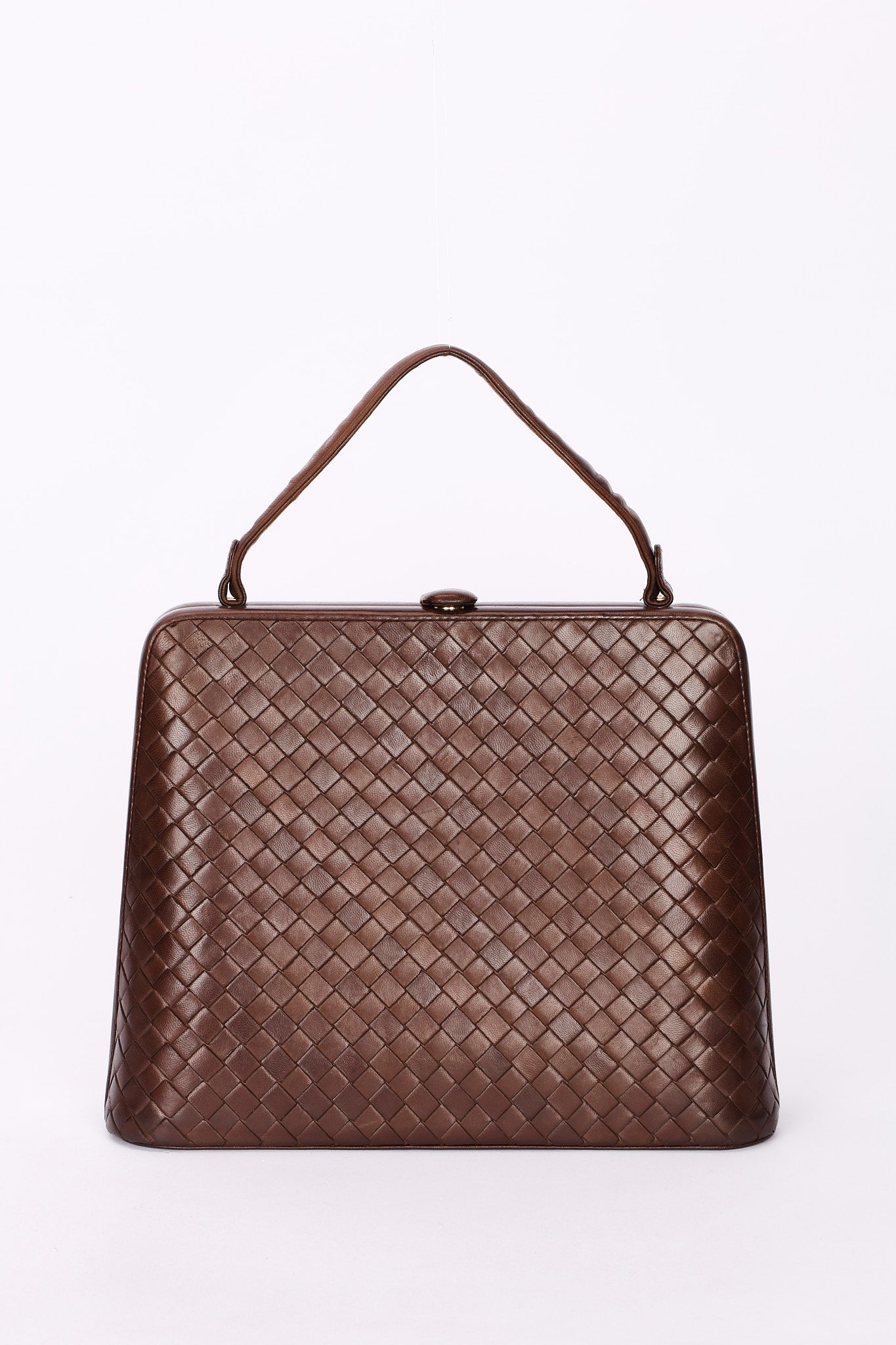 Bottega Veneta Intrecciato Kisslock Frame Top Handle Bag