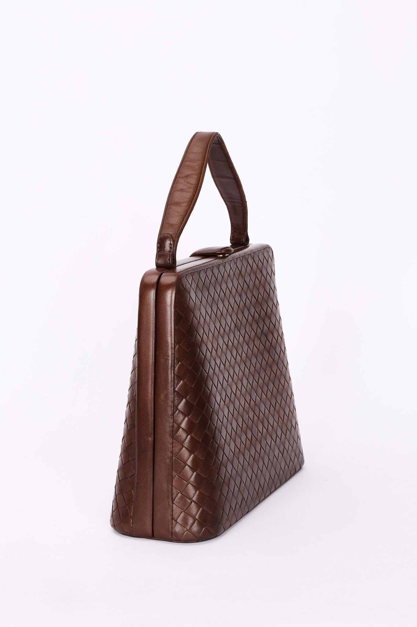 Bottega Veneta Intrecciato Kisslock Frame Top Handle Bag