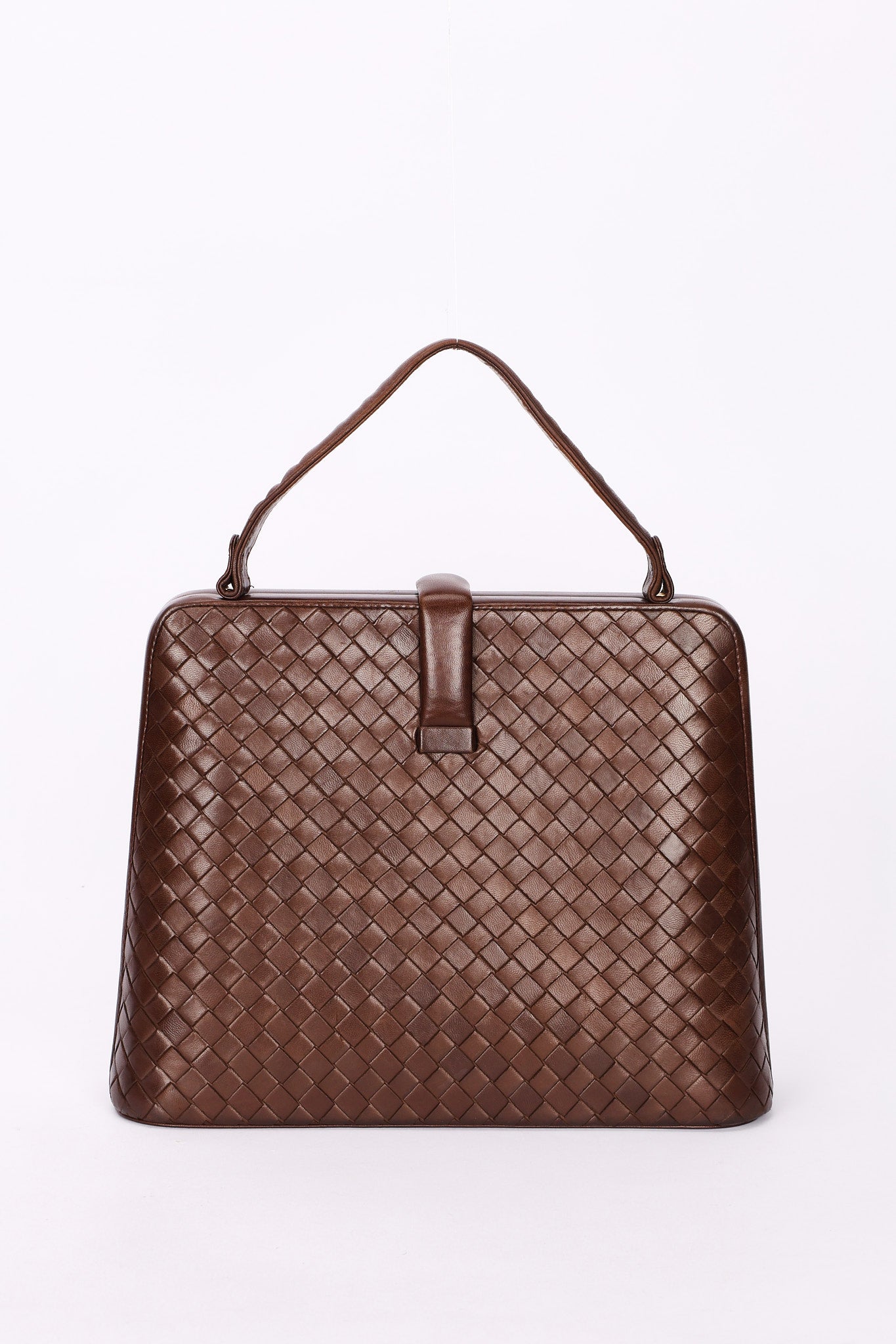 Bottega Veneta Intrecciato Kisslock Frame Top Handle Bag