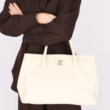 Chanel Cerf Executive Tote White Caviar 24K GP