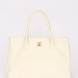 Chanel Cerf Executive Tote White Caviar 24K GP