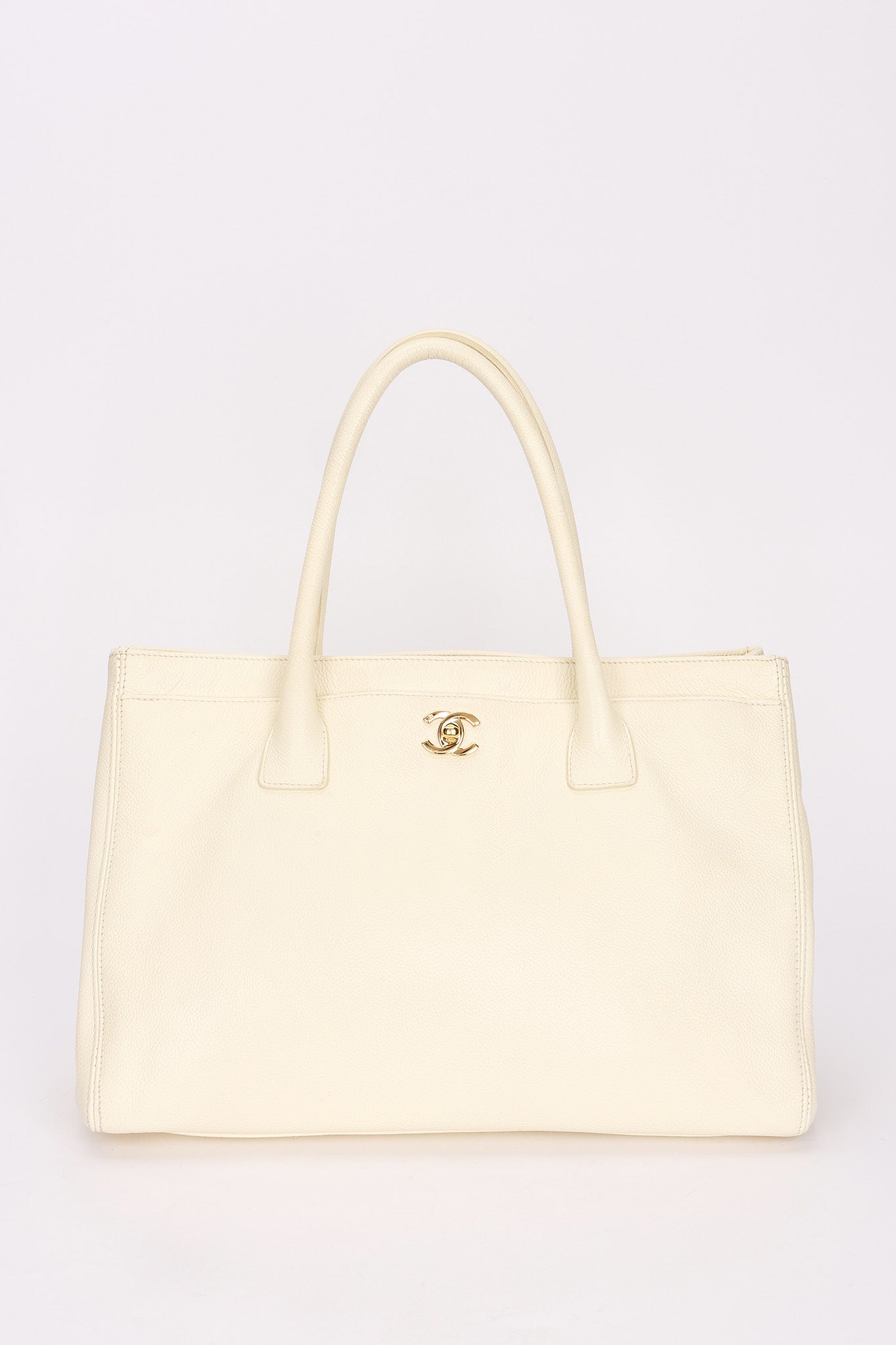 Chanel Cerf Executive Tote White Caviar 24K GP
