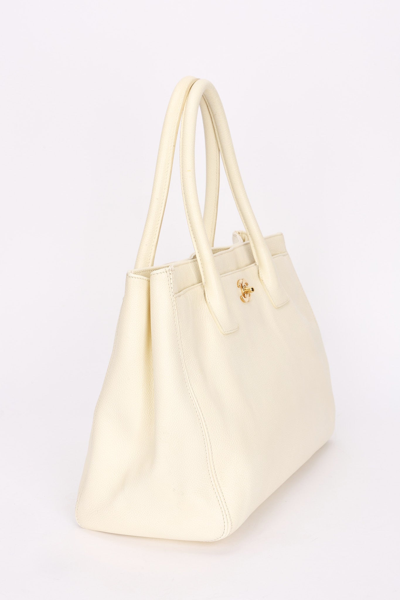 Chanel Cerf Executive Tote White Caviar 24K GP