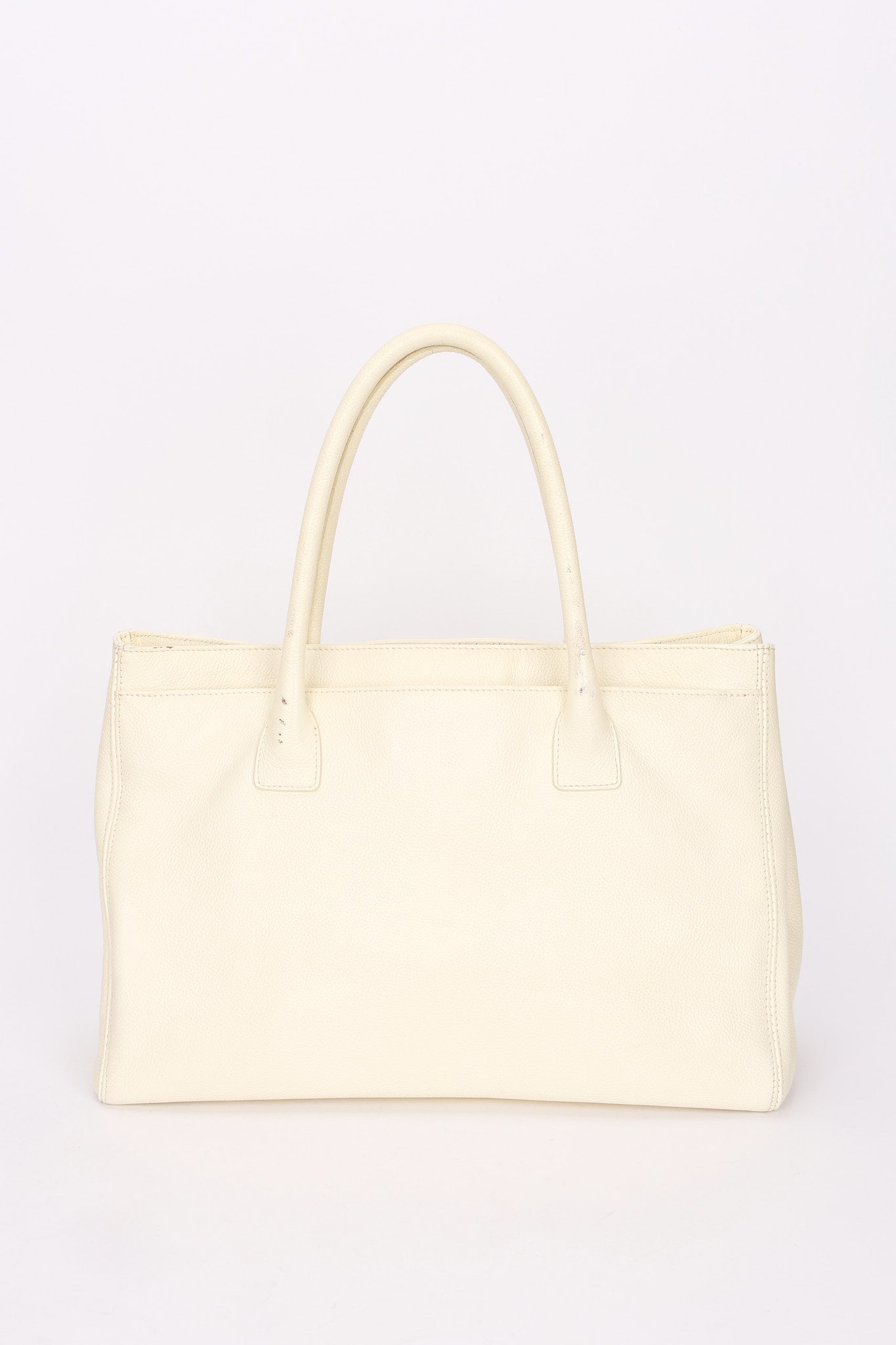 Chanel Cerf Executive Tote White Caviar 24K GP