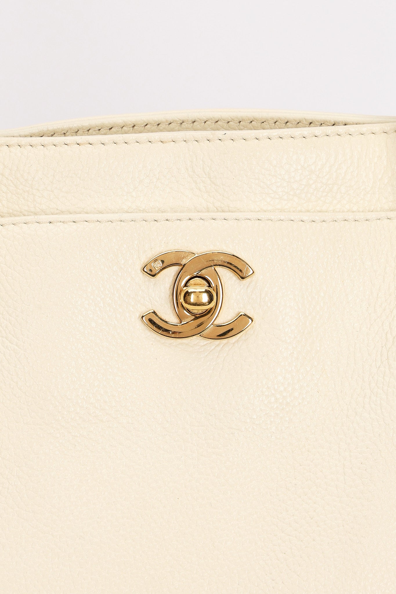 Chanel Cerf Executive Tote White Caviar 24K GP