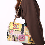 Chanel Jumbo Classic Single Flap Mixed Media Patchwork SHW
