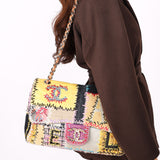 Chanel Jumbo Classic Single Flap Mixed Media Patchwork SHW