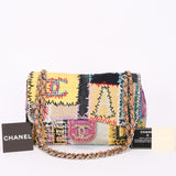 Chanel Jumbo Classic Single Flap Mixed Media Patchwork SHW