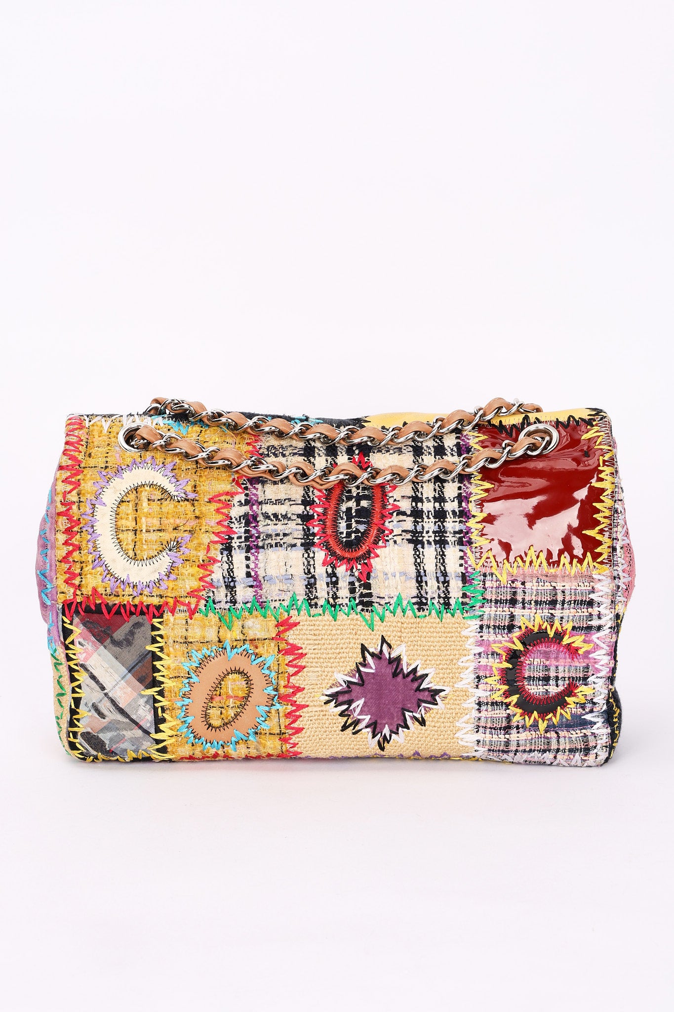 Chanel Jumbo Classic Single Flap Mixed Media Patchwork SHW