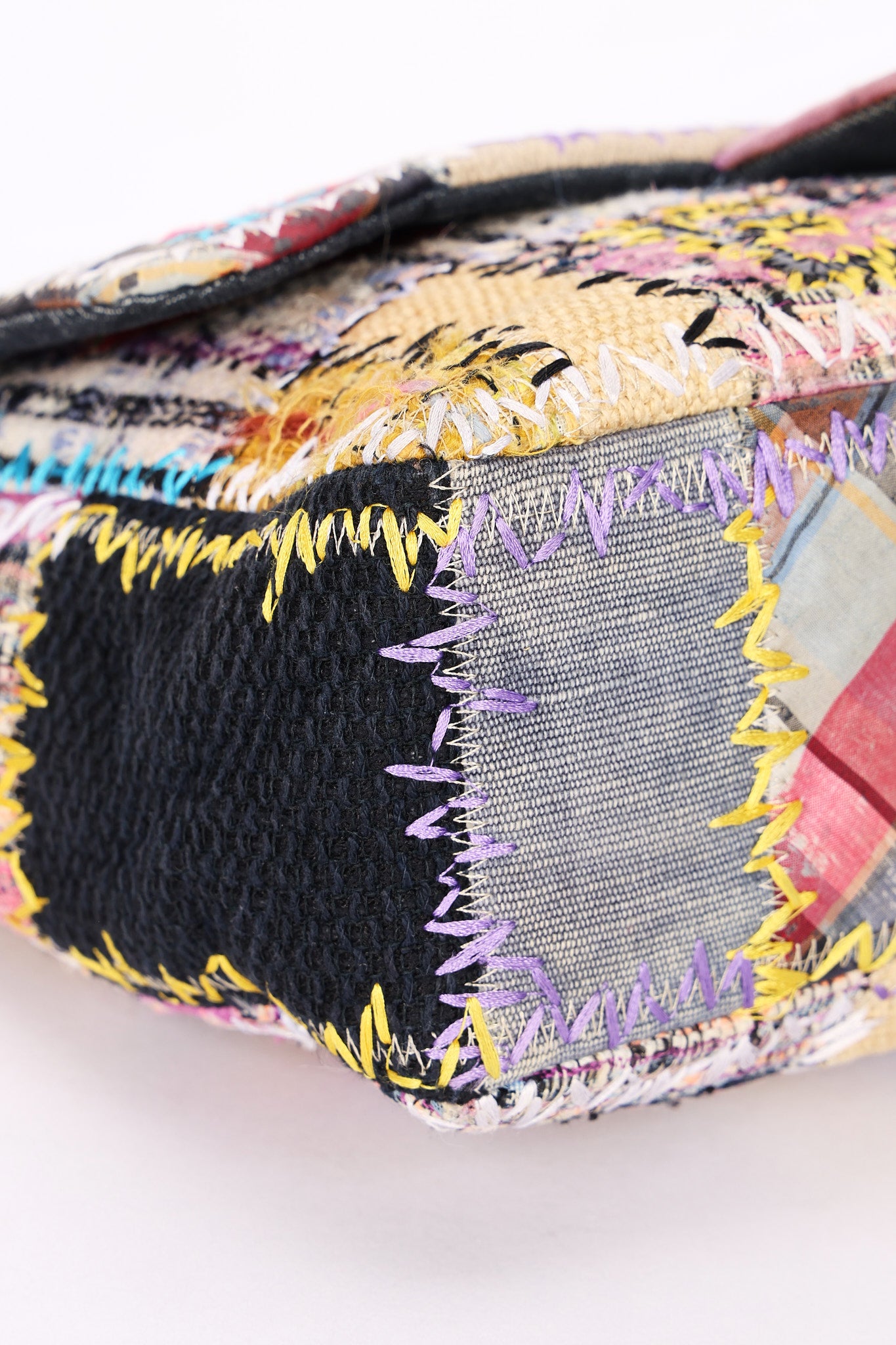 Chanel Jumbo Classic Single Flap Mixed Media Patchwork SHW