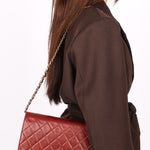 Chanel Push Pin Single Flap Bordeaux Lambskin 1997 24K GP