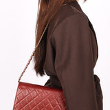 Chanel Push Pin Single Flap Bordeaux Lambskin 1997 24K GP