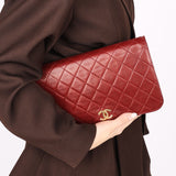 Chanel Push Pin Single Flap Bordeaux Lambskin 1997 24K GP