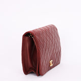 Chanel Push Pin Single Flap Bordeaux Lambskin 1997 24K GP