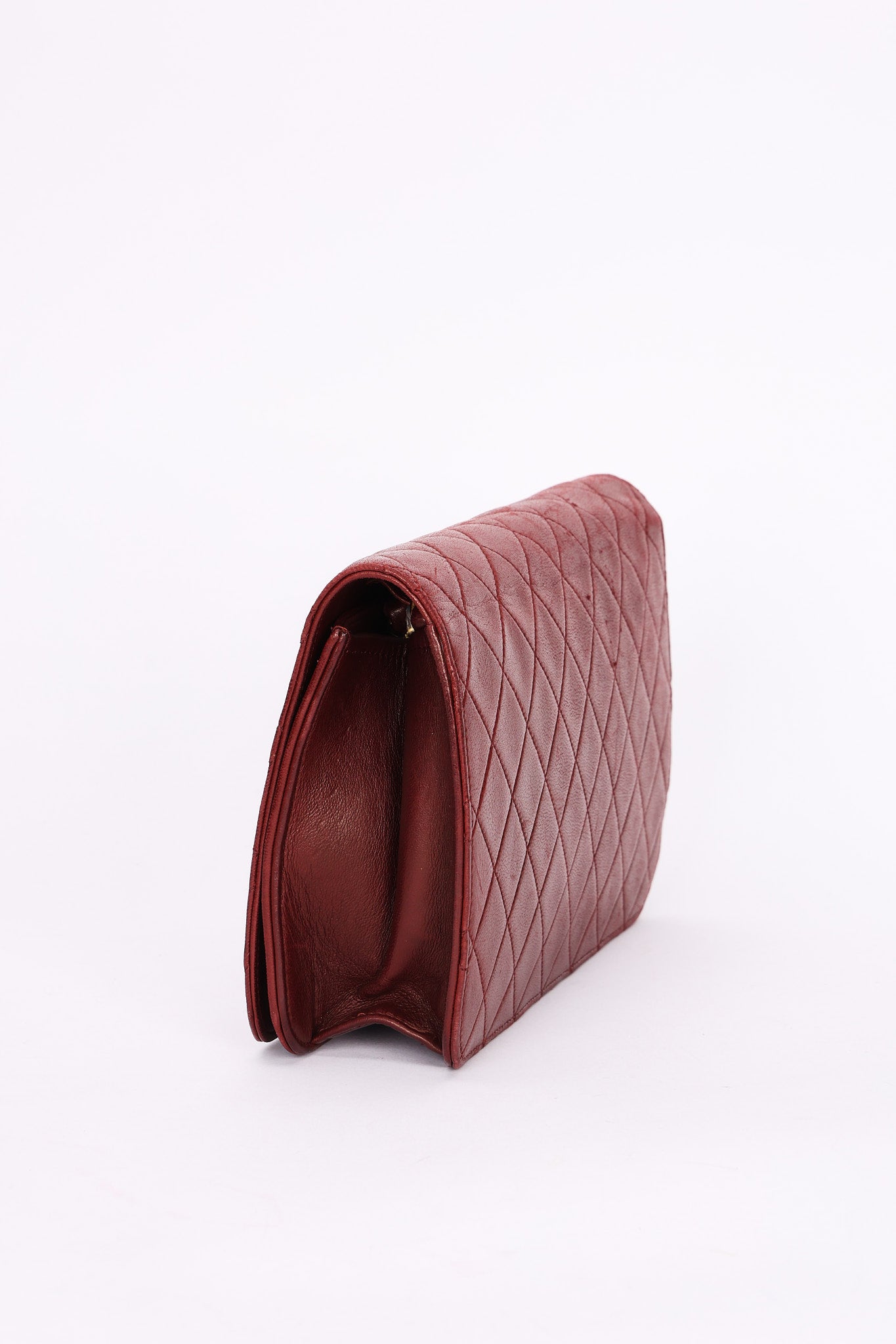 Chanel Push Pin Single Flap Bordeaux Lambskin 1997 24K GP